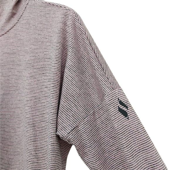Skechers Top Womens Small Rose Gray Hooded Long Sleeve Striped Athletic Gym - Picture 7 of 10